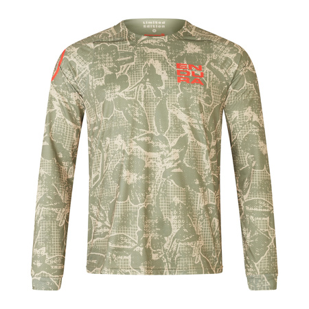 KOSZULKA DŁG.ENDURA GRID FLORAL LTD TEE GREEN M