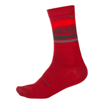 SKARPETKI ENDURA BAABAA MERINO STRIPE RED S/M